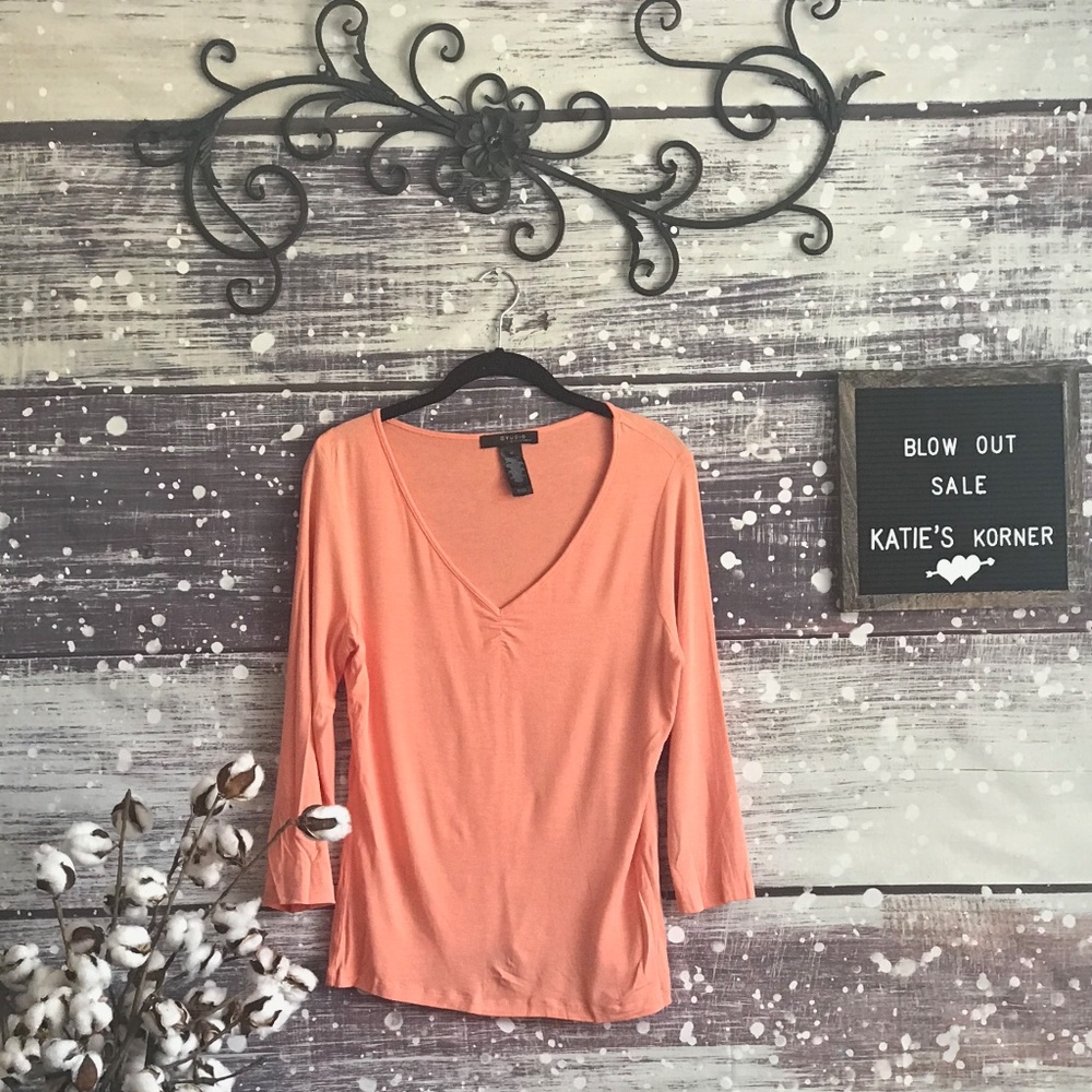 Coral 3/4 Length Sleeve Blouse